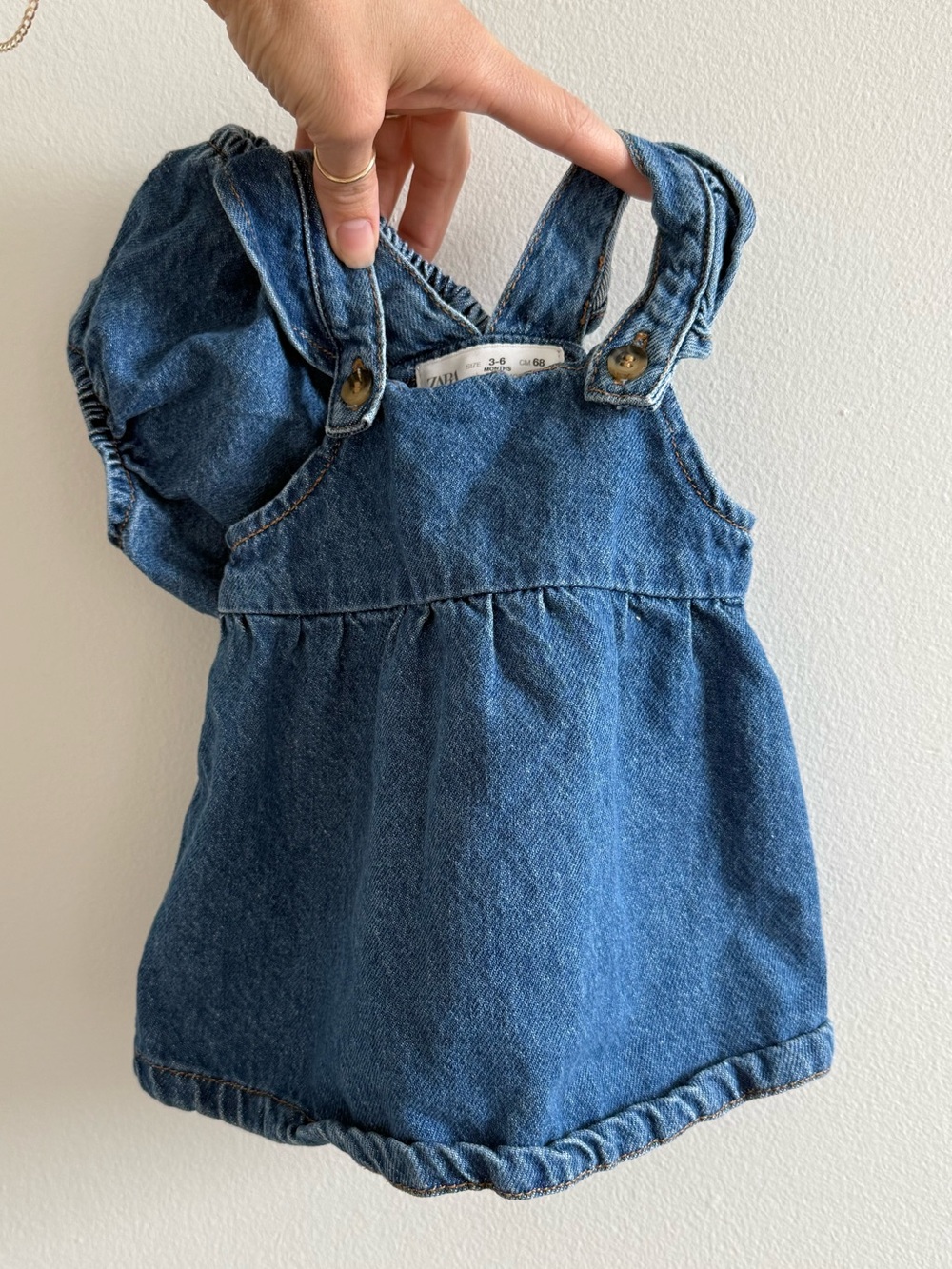 Zara Baby Denim Pinafore Dress with Bloomers